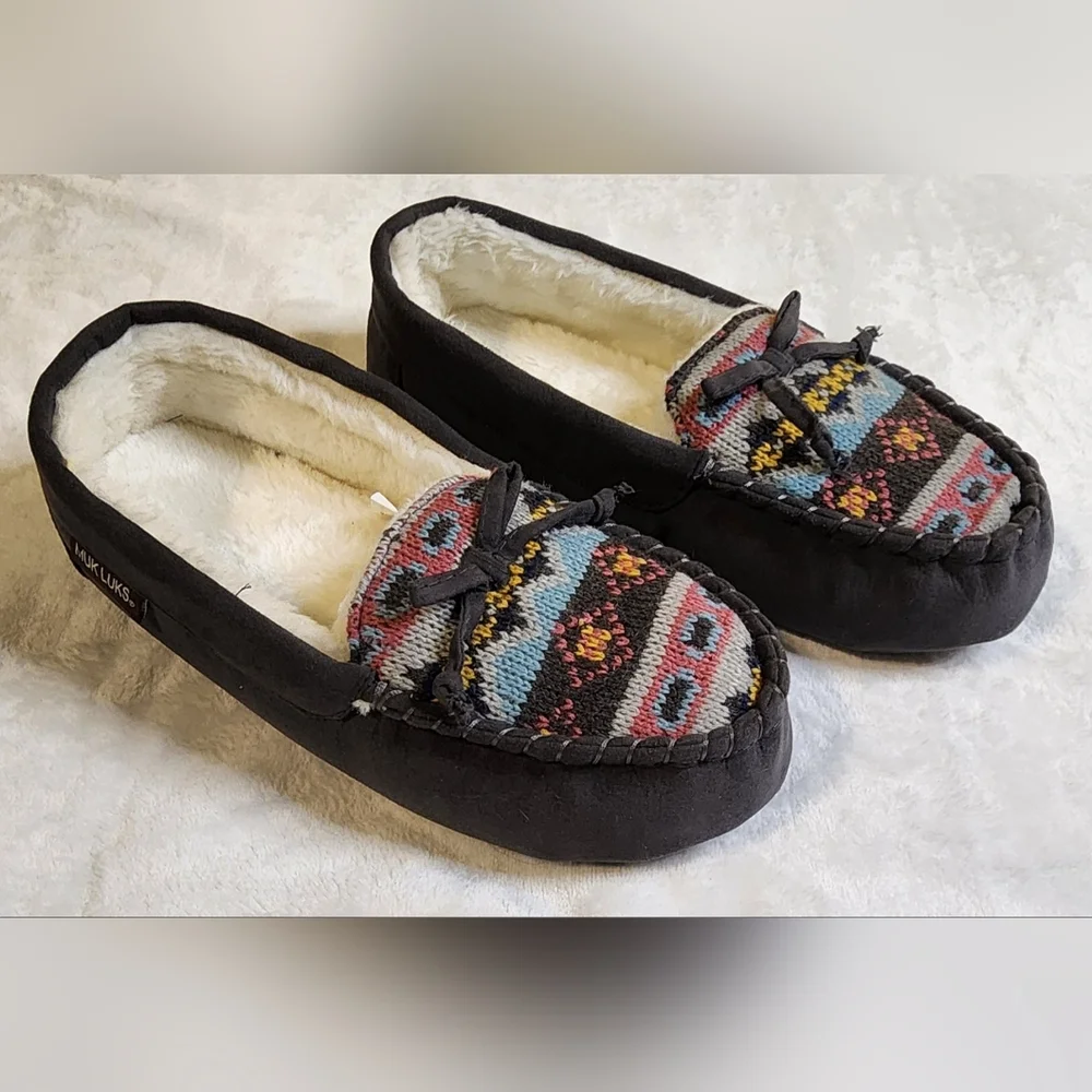 Muk Luks Womens Mocassin Slippers, Lined, Size Medium 7/8 NWOT - Picture 1 of 3